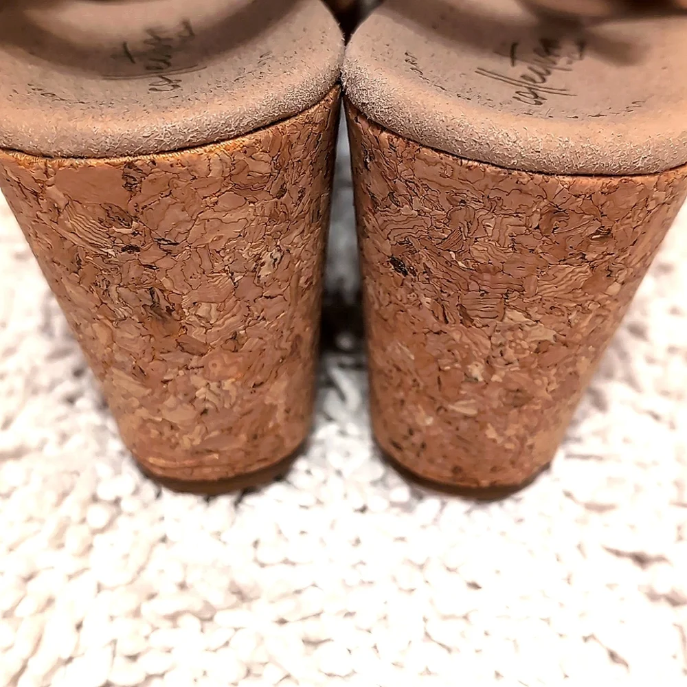 Clarks Annadel Nubuck Cork Platform Wedge Comfort Soft Sandals Heels Siz…